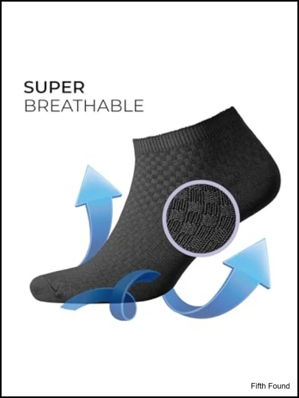 Men's 5-Pair Bamboo Rayon Ankle Socks, Moisture Wicking, Stay-Put Cuffs, Gift